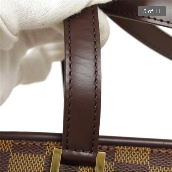 LOUIS VUITTON MANOSQUE PM HAND TOTE BAG BA1014 PURSE DAMIER EBENE N51121 - Picture 10 of 13